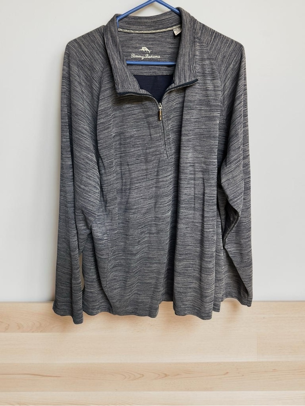 Tommy Bahama Men's Heather Charcoal Quarter-Zip Pullover